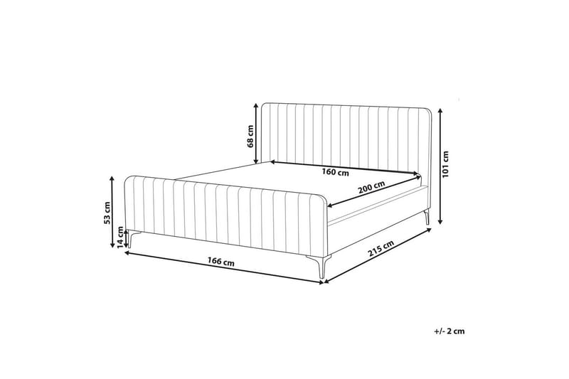Seng med lamelramme Lunan - Taupe, sort/Bouclé, 160x200 cm - Møbler - Senge - Sengeramme & sengestel