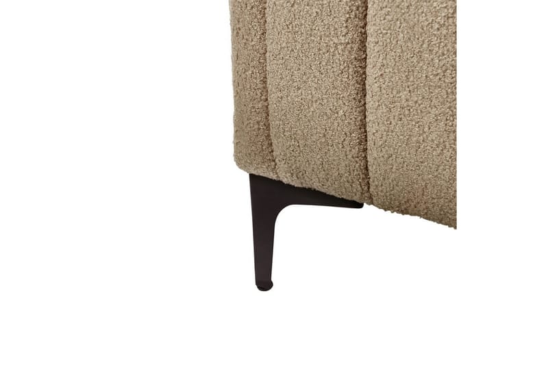 Seng med lamelramme Lunan - Taupe, sort/Bouclé, 180x200 cm - Møbler - Senge - Sengeramme & sengestel