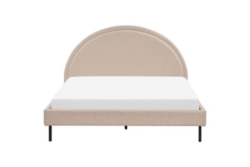 Seng med lamelramme Margut - Beige/Bouclé, Beige/bouclé, 160x200 cm - Møbler - Senge - Sengeramme & sengestel