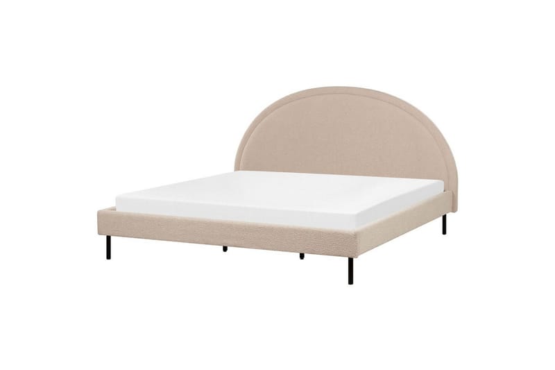 Seng med lamelramme Margut - Beige/Bouclé, Beige/bouclé, 180x200 cm - Møbler - Senge - Sengeramme & sengestel