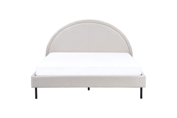 Seng med lamelramme Margut - Beige/Polyester, Beige/polyester, 160x200 cm - Møbler - Senge - Sengeramme & sengestel