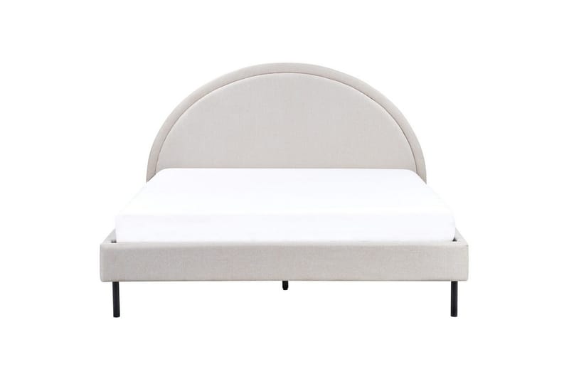 Seng med lamelramme Margut - Beige/Polyester, Beige/polyester, 160x200 cm - Møbler - Senge - Sengeramme & sengestel