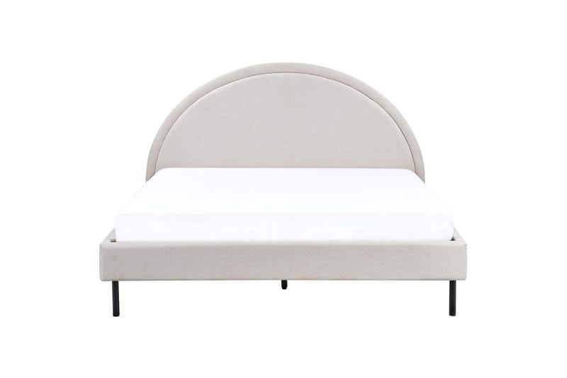 Seng med lamelramme Margut - Beige/Polyester, Beige/polyester, 160x200 cm - Møbler - Senge - Sengeramme & sengestel