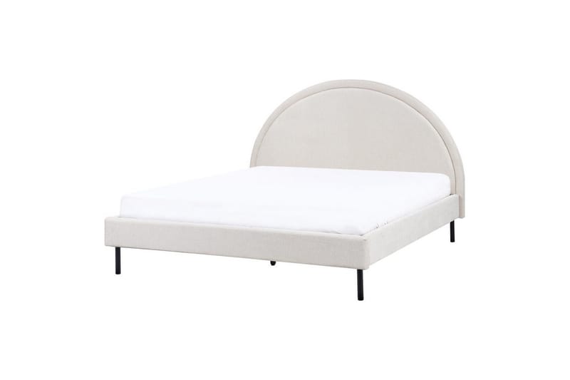 Seng med lamelramme Margut - Beige/Polyester, Beige/polyester, 160x200 cm - Møbler - Senge - Sengeramme & sengestel