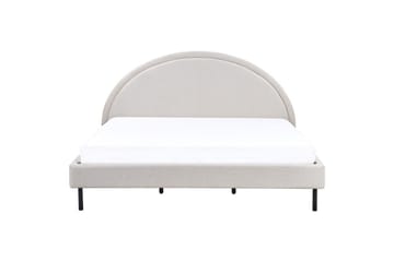 Seng med lamelramme Margut - Beige/Polyester, Beige/polyester, 180x200 cm - Møbler - Senge - Sengeramme & sengestel