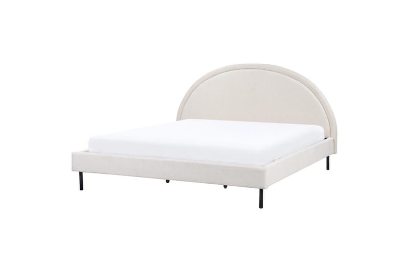 Seng med lamelramme Margut - Beige/Polyester, Beige/polyester, 180x200 cm - Møbler - Senge - Sengeramme & sengestel