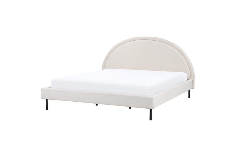 Seng med lamelramme Margut - Beige/Polyester, Beige/polyester, 180x200 cm - Møbler - Senge - Sengeramme & sengestel