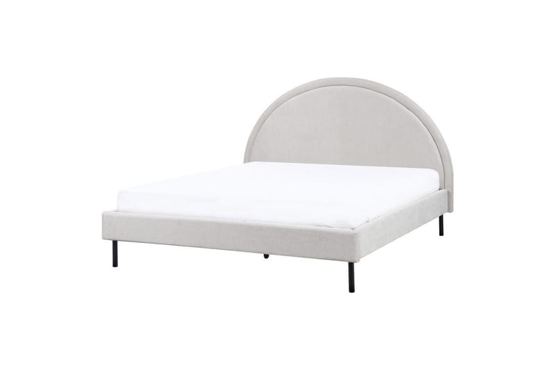 Seng med lamelramme Margut, Grå/Polyester, 160x200 cm