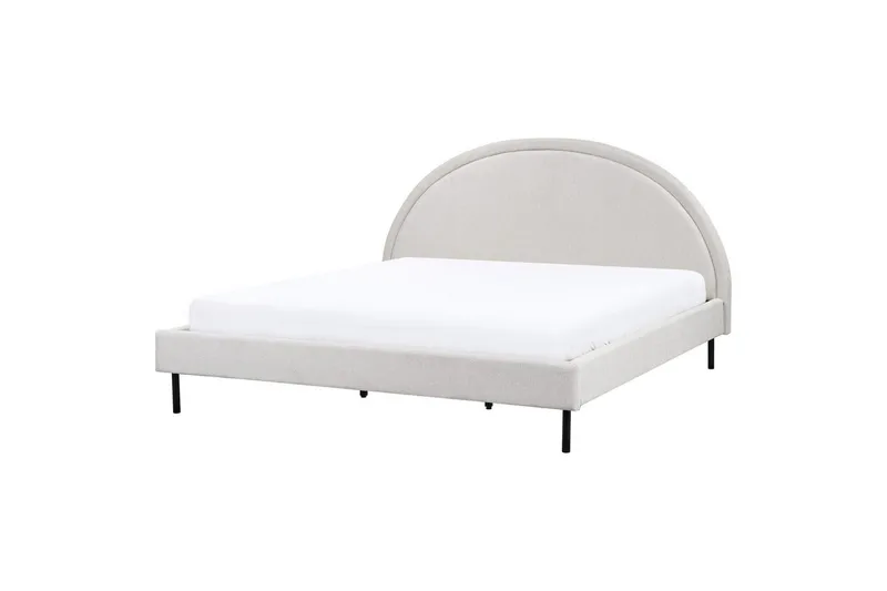 Seng med lamelramme Margut, Grå/Polyester, 180x200 cm