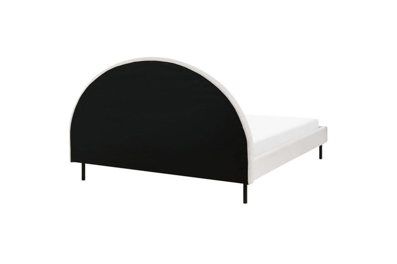 Seng med lamelramme Margut - Hvid/Bouclé, 160x200 cm - Møbler - Senge - Sengeramme & sengestel