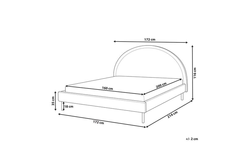 Seng med lamelramme Margut - Hvid/Bouclé, 160x200 cm - Møbler - Senge - Sengeramme & sengestel