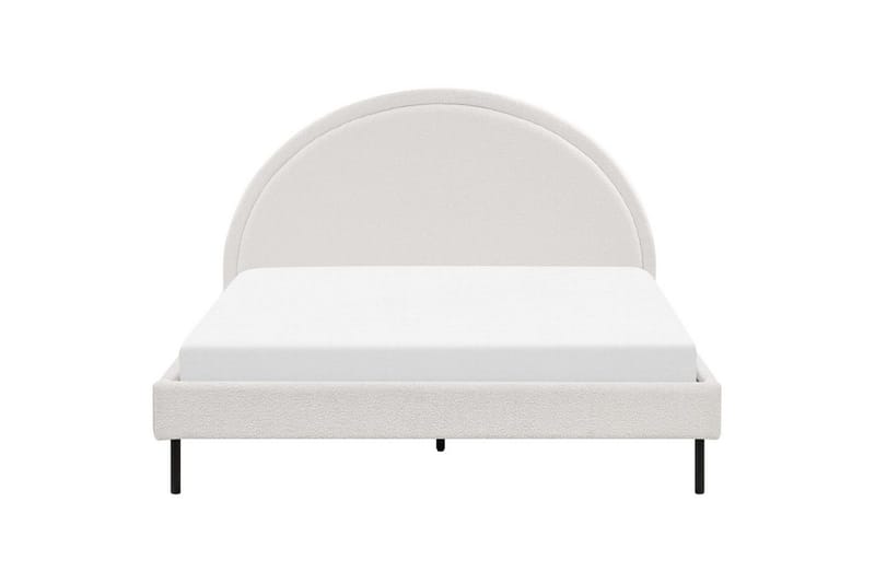 Seng med lamelramme Margut - Hvid/Bouclé, 160x200 cm - Møbler - Senge - Sengeramme & sengestel