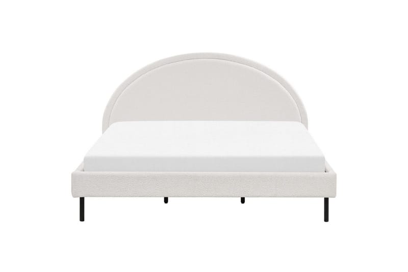 Seng med lamelramme Margut - Hvid/Bouclé, 180x200 cm - Møbler - Senge - Sengeramme & sengestel