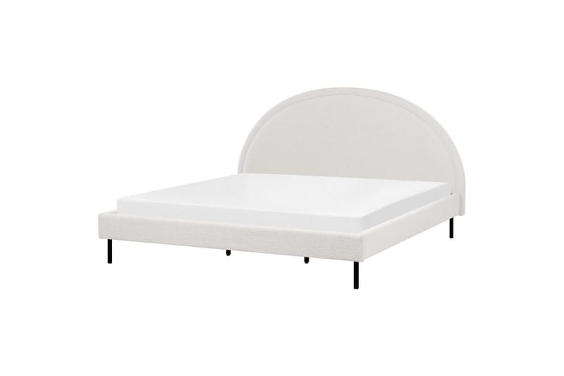 Seng med lamelramme Margut - Hvid/Bouclé, 180x200 cm - Møbler - Senge - Sengeramme & sengestel
