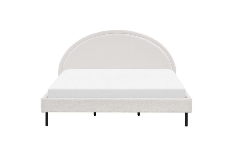 Seng med lamelramme Margut - Hvid/Bouclé, 180x200 cm - Møbler - Senge - Sengeramme & sengestel