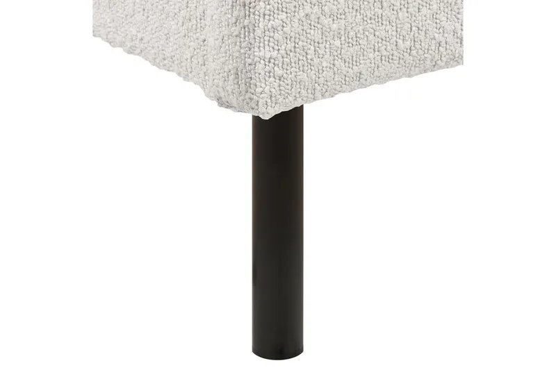 Seng med lamelramme Margut - Hvid/Bouclé, 180x200 cm - Møbler - Senge - Sengeramme & sengestel