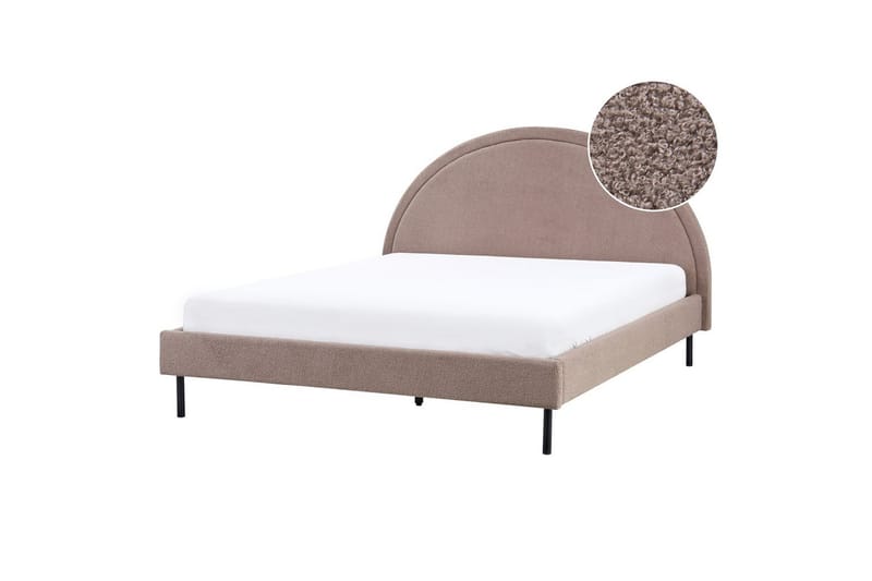 Seng med lamelramme Margut - Taupe/Bouclé, 160x200 cm - Møbler - Senge - Sengeramme & sengestel