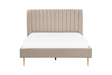 Seng med lamelramme Marville - Beige, guld, 160x200 cm - Møbler - Senge - Sengeramme & sengestel