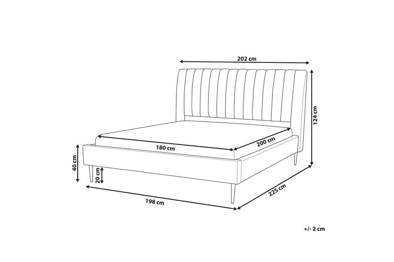 Seng med lamelramme Marville - Beige, guld, 180x200 cm - Møbler - Senge - Sengeramme & sengestel