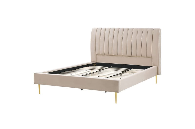Seng med lamelramme Marville - Beige, guld, 180x200 cm - Møbler - Senge - Sengeramme & sengestel