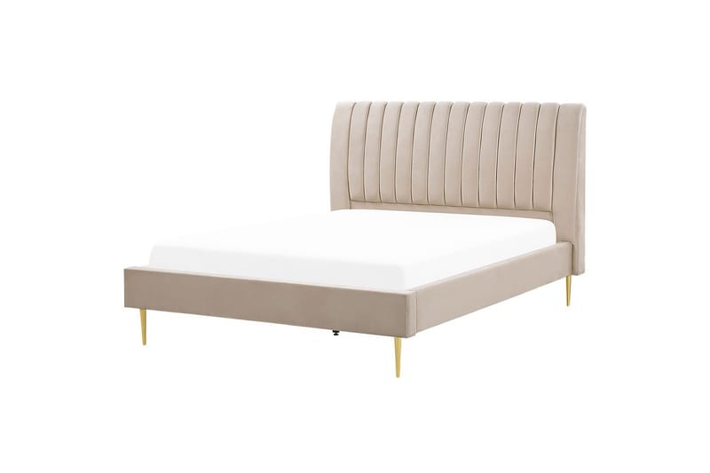 Seng med lamelramme Marville - Beige, guld, 180x200 cm - Møbler - Senge - Sengeramme & sengestel