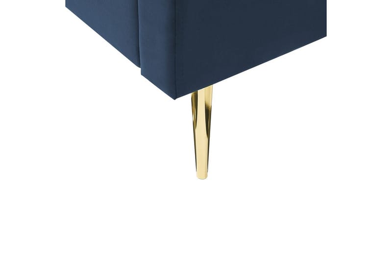 Seng med lamelramme Marville - Blå, guld, 140x200 cm - Møbler - Senge - Sengeramme & sengestel