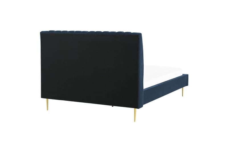 Seng med lamelramme Marville - Blå, guld, 140x200 cm - Møbler - Senge - Sengeramme & sengestel