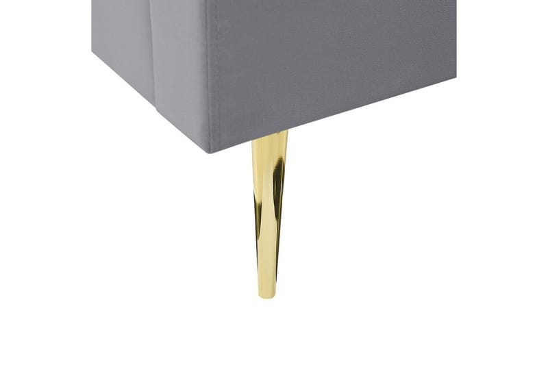 Seng med lamelramme Marville - Grå, guld, 140x200 cm - Møbler - Senge - Sengeramme & sengestel