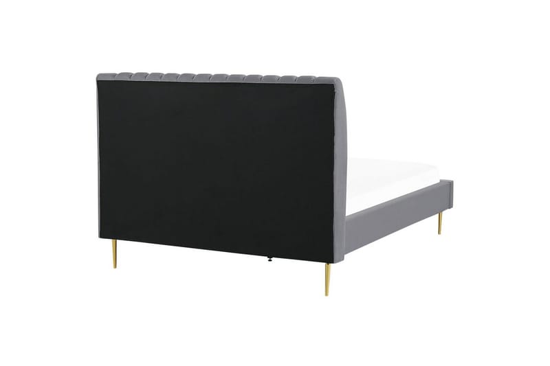 Seng med lamelramme Marville - Grå, guld, 140x200 cm - Møbler - Senge - Sengeramme & sengestel