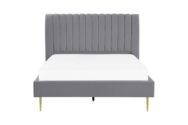 Seng med lamelramme Marville - Grå, guld, 140x200 cm - Møbler - Senge - Sengeramme & sengestel