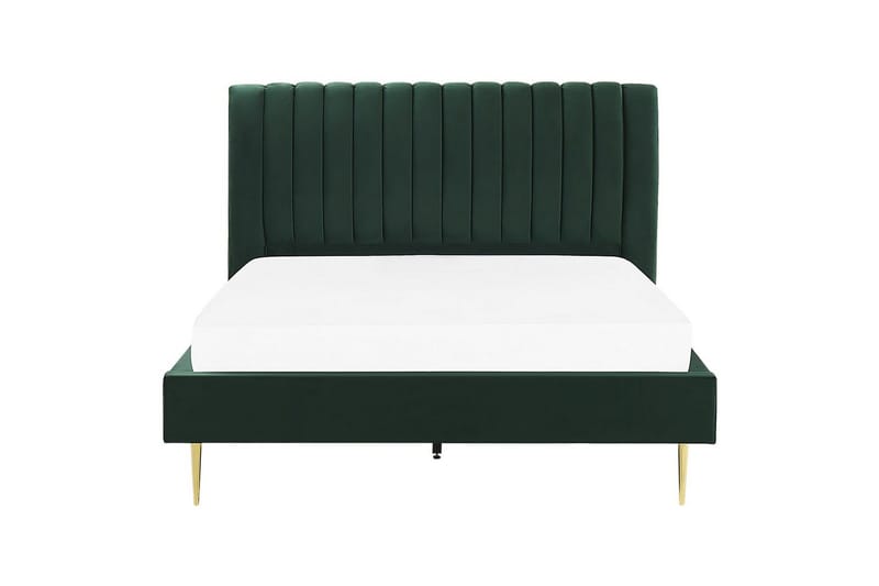 Seng med lamelramme Marville - Grøn, guld, 180x200 cm - Møbler - Senge - Sengeramme & sengestel