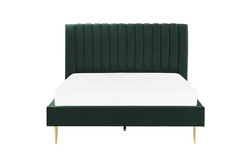 Seng med lamelramme Marville - Grøn, guld, 180x200 cm - Møbler - Senge - Sengeramme & sengestel
