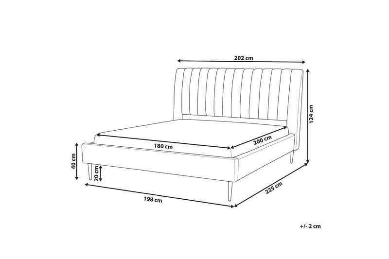 Seng med lamelramme Marville - Grøn, guld, 180x200 cm - Møbler - Senge - Sengeramme & sengestel