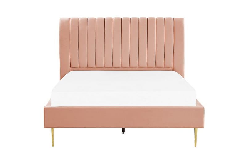 Seng med lamelramme Marville - Rosa, Guld, Rosa, guld, 140x200 cm - Møbler - Senge - Sengeramme & sengestel