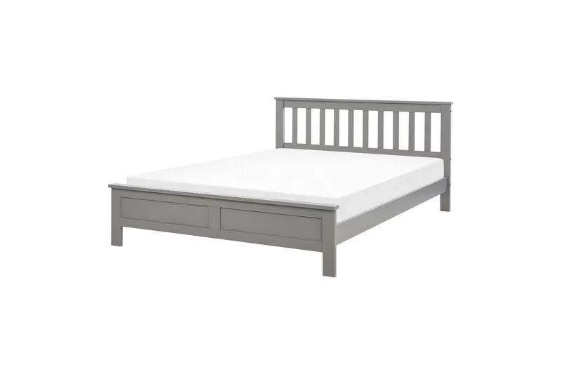 Seng med lamelramme Mayenne - Grå, 140x200 cm - Møbler - Senge - Sengeramme & sengestel