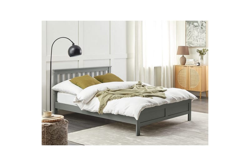Seng med lamelramme Mayenne - Grå, 140x200 cm - Møbler - Senge - Sengeramme & sengestel