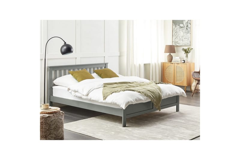 Seng med lamelramme Mayenne - Grå, 160x200 cm - Møbler - Senge - Sengeramme & sengestel