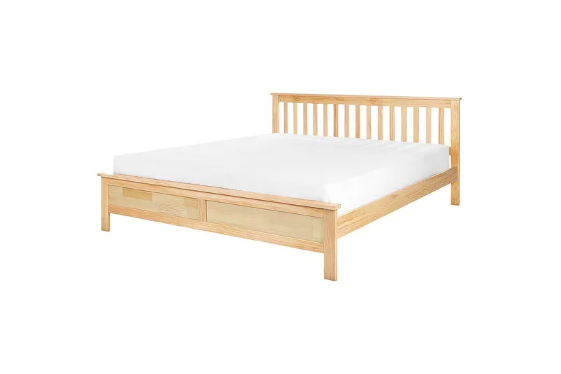 Seng med lamelramme Mayenne, Lyst træ, 180x200 cm