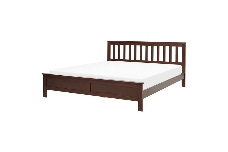 Seng med lamelramme Mayenne, Mørkt træ, 160x200 cm