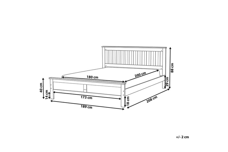 Seng med lamelramme Mayenne - Mørkt træ, 180x200 cm - Møbler - Senge - Sengeramme & sengestel