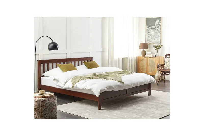 Seng med lamelramme Mayenne - Mørkt træ, 180x200 cm - Møbler - Senge - Sengeramme & sengestel