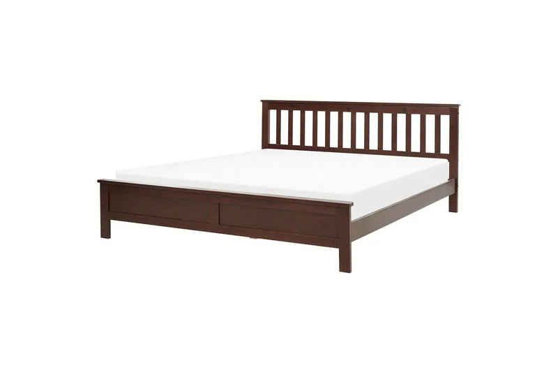 Seng med lamelramme Mayenne, Mørkt træ, 180x200 cm