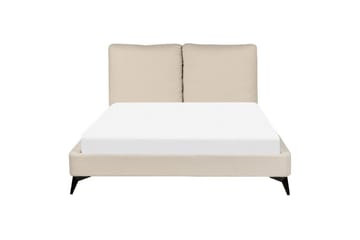 Seng med lamelramme Melle - Beige/Bouclé, Beige/bouclé, Beige/Boucléstof, 140x200 cm - Møbler - Senge - Sengeramme & sengestel