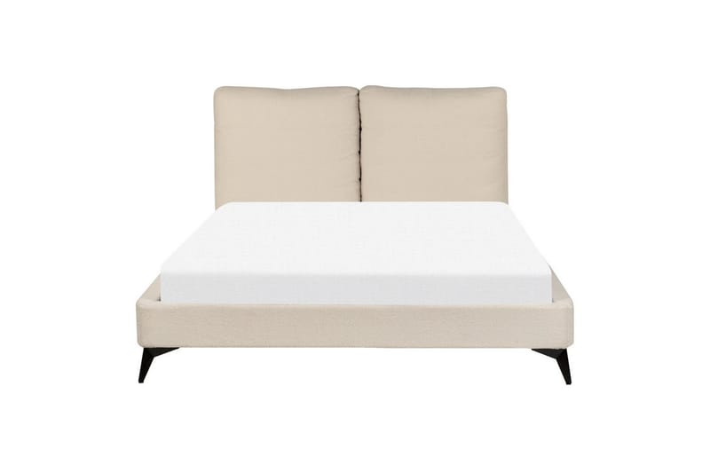 Seng med lamelramme Melle - Beige/Bouclé, Beige/bouclé, Beige/Boucléstof, 140x200 cm - Møbler - Senge - Sengeramme & sengestel