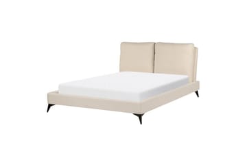 Seng med lamelramme Melle - Beige/Bouclé, Beige/bouclé, Beige/Boucléstof, 140x200 cm - Møbler - Senge - Sengeramme & sengestel