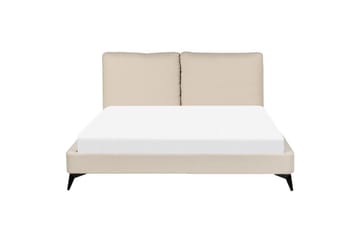 Seng med lamelramme Melle - Beige/Bouclé, Beige/bouclé, Beige/Boucléstof, 160x200 cm - Møbler - Senge - Sengeramme & sengestel