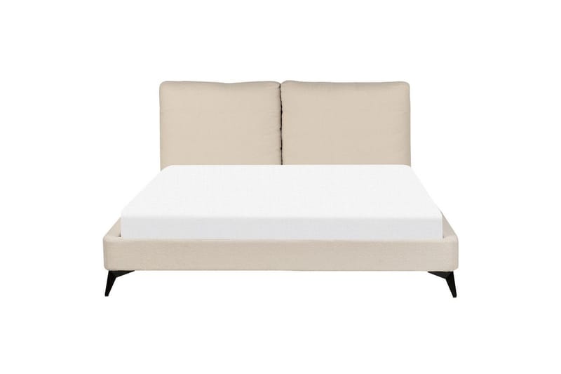 Seng med lamelramme Melle - Beige/Bouclé, Beige/bouclé, Beige/Boucléstof, 160x200 cm - Møbler - Senge - Sengeramme & sengestel
