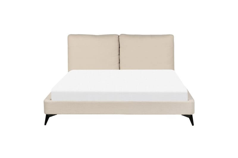 Seng med lamelramme Melle - Beige/Bouclé, Beige/bouclé, Beige/Boucléstof, 160x200 cm - Møbler - Senge - Sengeramme & sengestel