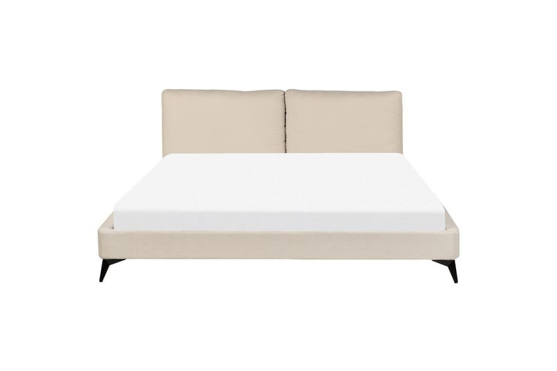Seng med lamelramme Melle - Beige/Bouclé, Beige/bouclé, Beige/Boucléstof, 180x200 cm - Møbler - Senge - Sengeramme & sengestel