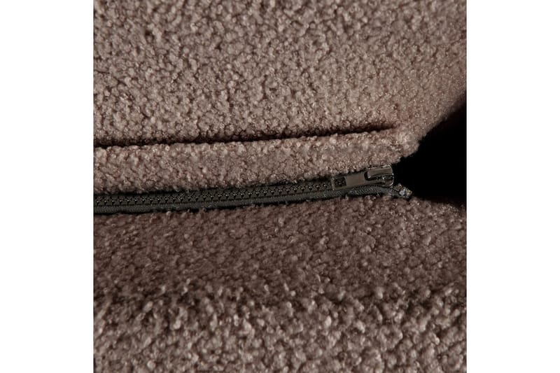 Seng med lamelramme Melle - Brun, Sort/Bouclé, 140x200 cm - Møbler - Senge - Sengeramme & sengestel